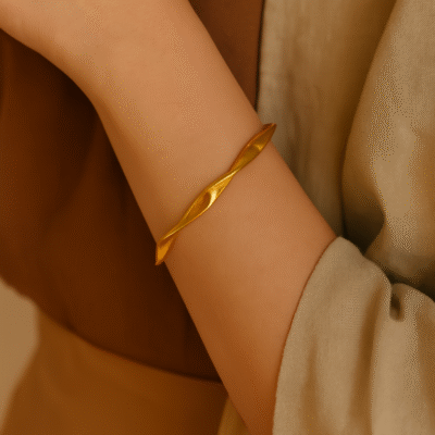 Elegant Spiral Bangle Italian Design Anti-Tarnish Finish