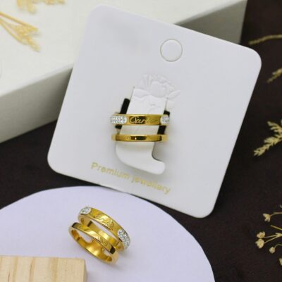 Engraved CZ Band Rings | Unisex Anti-Tarnish Jewelry