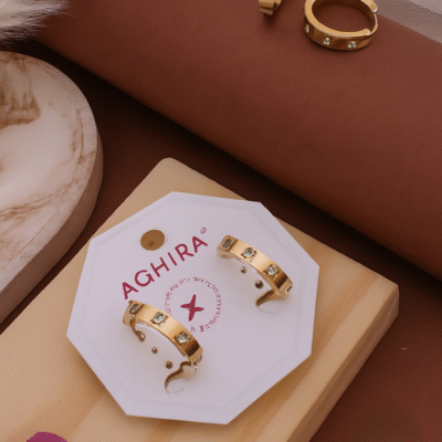 Cubic Zirconia Hoop Earrings – Gold Plated Sparkle